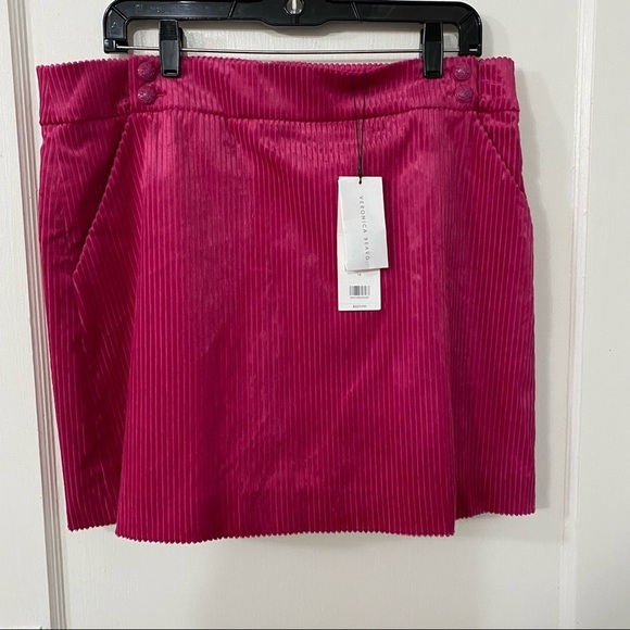 NWT Veronica Beard Size 14 Pink Corduroy Arezzo Skirt Clueless Vibe Luxury Mini - Picture 3 of 15